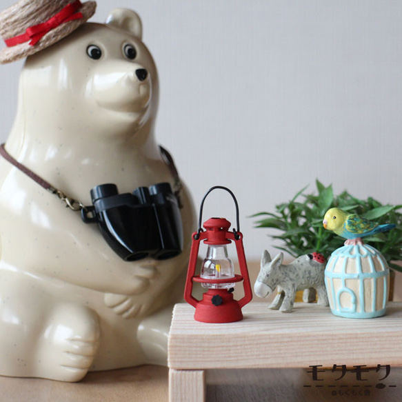 レトロランタンオブジェ｜ミニチュア置物〈4色・非点灯〉アンティーク