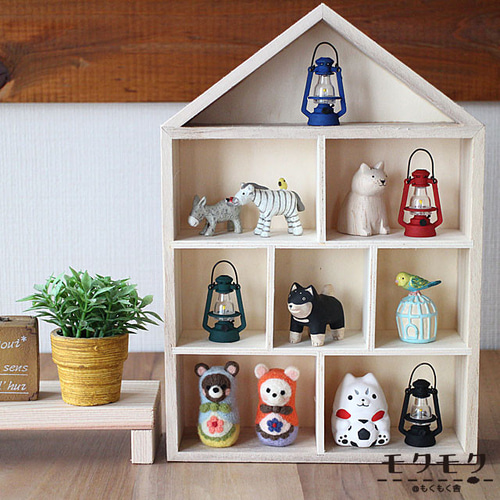 レトロランタンオブジェ｜ミニチュア置物〈4色・非点灯〉アンティーク