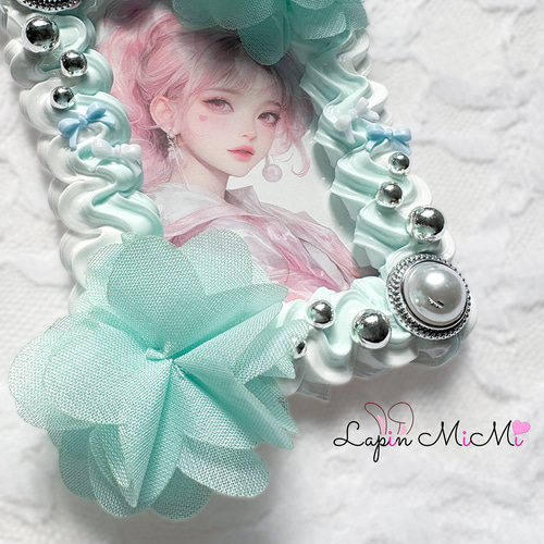 白 ミントブルー ツートン ホイップデコ 硬質トレカケース B8 シルバー