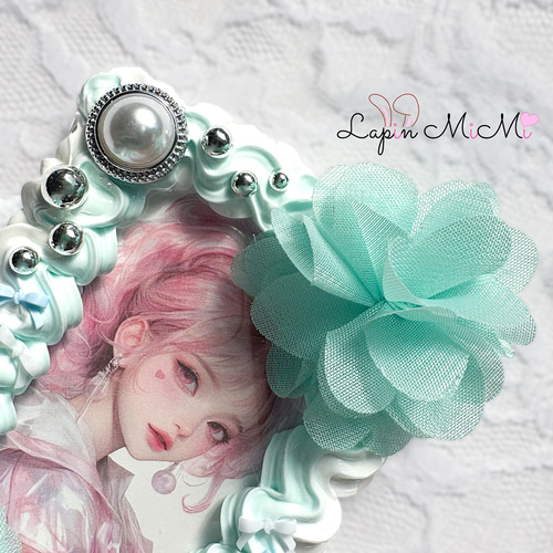 白 ミントブルー ツートン ホイップデコ 硬質トレカケース B8 シルバー