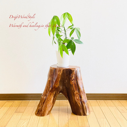 流木インテリア スツール フラワースタンド 一点物 椅子 ベンチ 流木板 N27 流木インテリア 舟板の流木を使用した一点物のベンチ 一点物 フラワー
