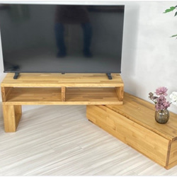 幅調節可能90～153㎝  角にも置けるテレビボード（ カラーオーダー ）型番22053 8枚目の画像