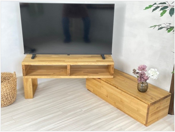 幅調節可能90～153㎝  角にも置けるテレビボード（ カラーオーダー ）型番22053 8枚目の画像