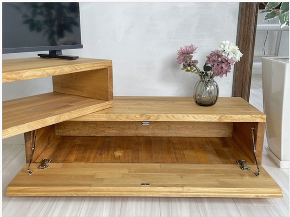 幅調節可能90～153㎝  角にも置けるテレビボード（ カラーオーダー ）型番22053 9枚目の画像