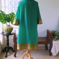 【インド/サリー】訳ありでお得！・えりが素敵なチュニック・シンガポールから送料無料 5枚目の画像