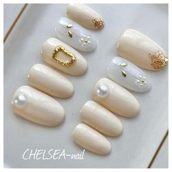 バイカラーデイジーネイル ネイルチップ（つけ爪） CHELSEA-nail