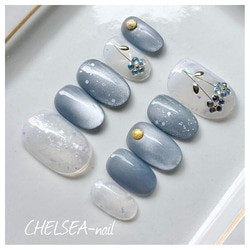 ネイルパーツ ブランドロゴ シルバーNO.7 ネイルチップ（つけ爪