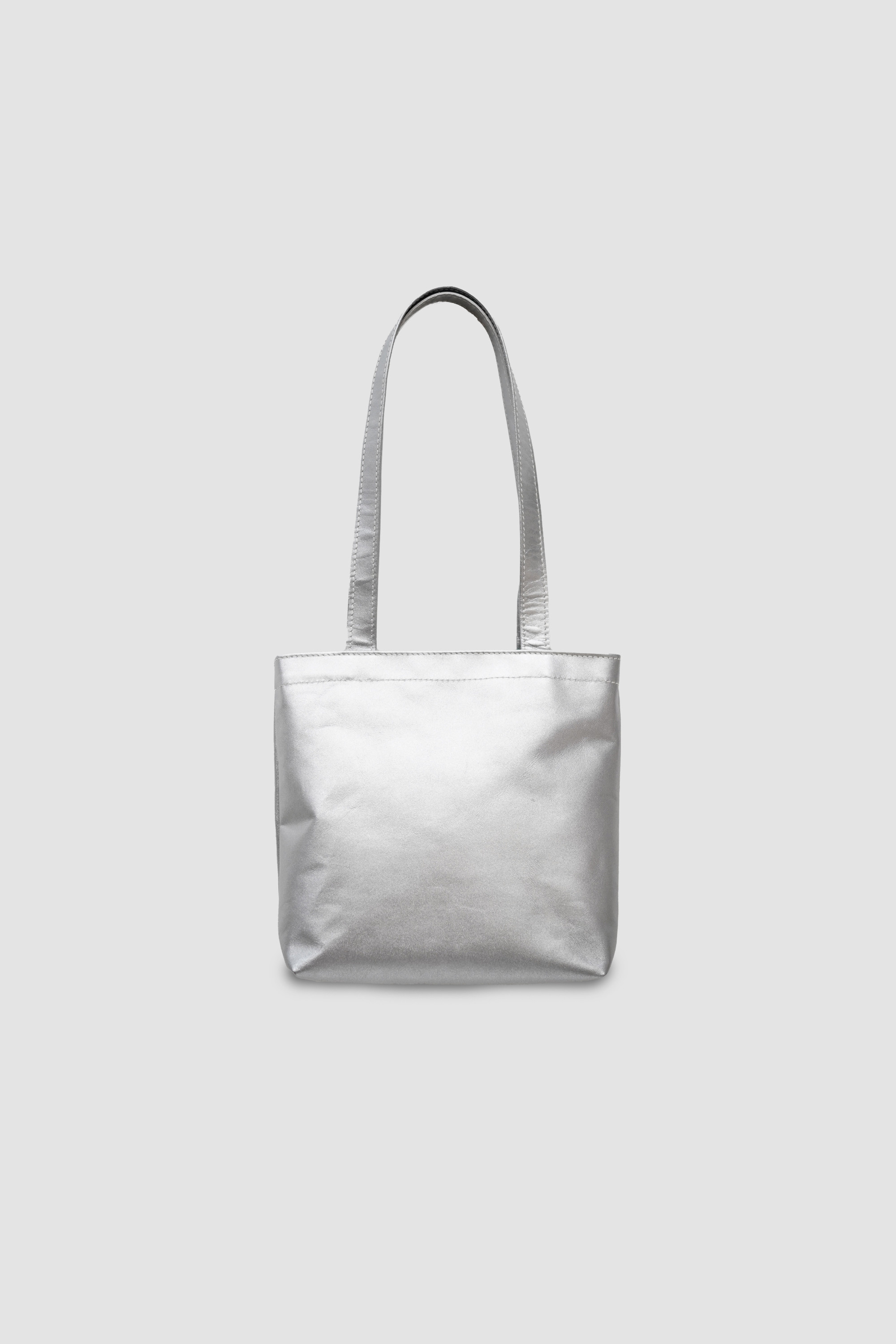 本革 レザートートバッグ S シルバー マチ付き  [MOLVAR]