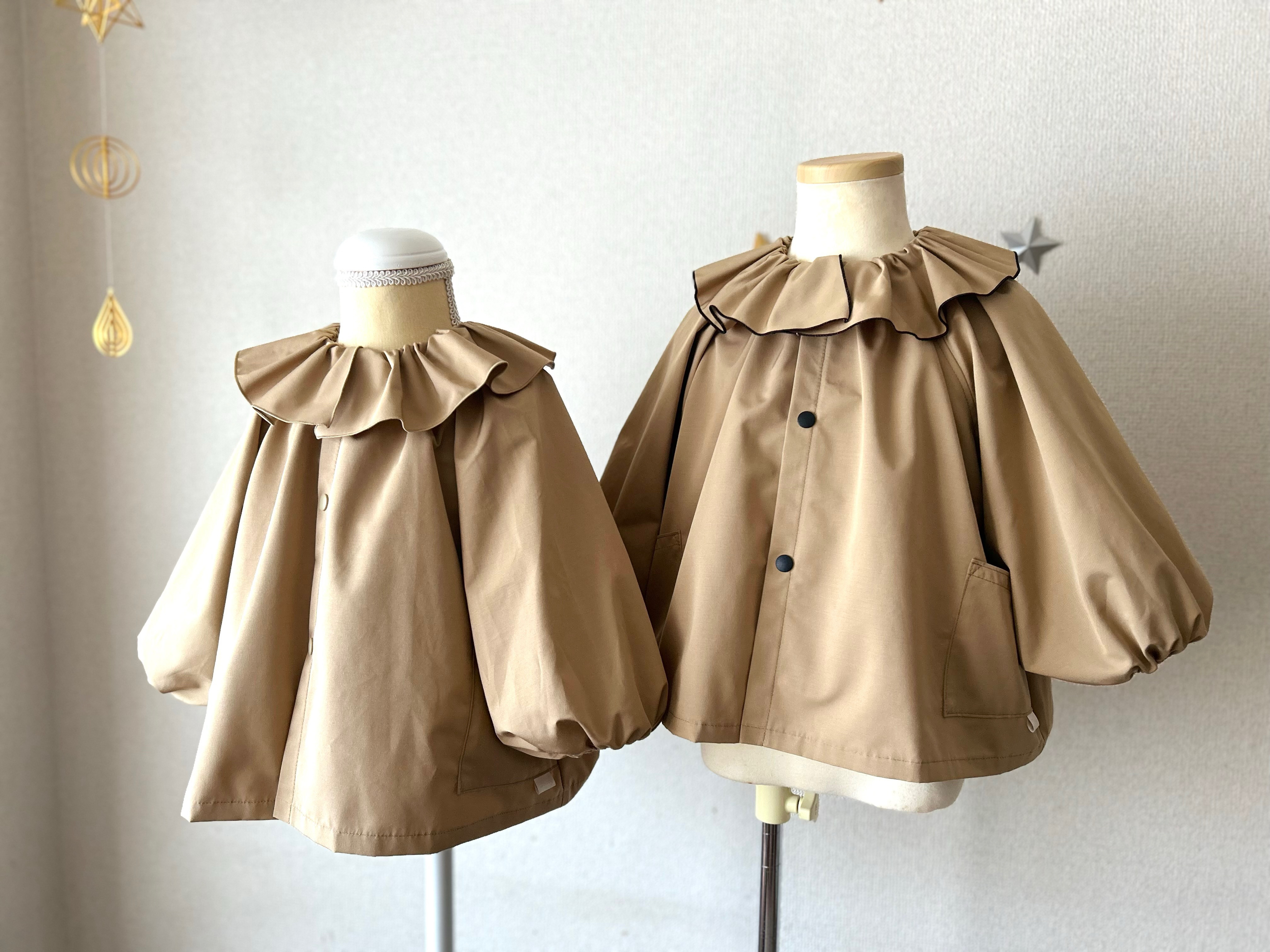 ☆NEW☆ タウン&プレイウェア　【シレー】スモックジャンパー　フリルカラー　ベビーM, L  Camel beige