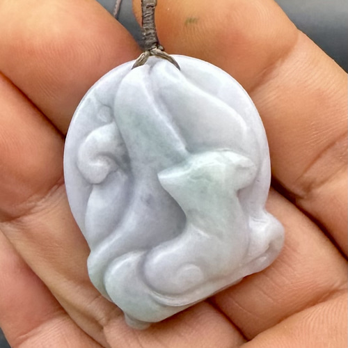 2025.6.9九尾天狐&浄土青蓮 糸魚川最上級翡翠 ネックレス・ペンダント