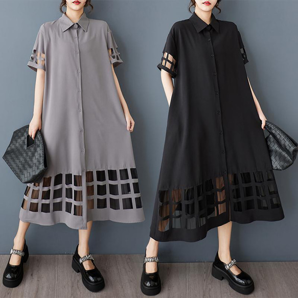 大きいサイズ ワンピース　シアー　レディース 春夏　 新品 半袖　個性 大きいサイズ ワンピース シアー レディース 春夏 新品 半袖