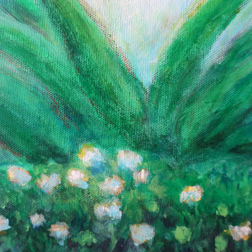 原画「パイナップル畑のねこ」F10号 #絵画 #ねこ #猫 #サバ白