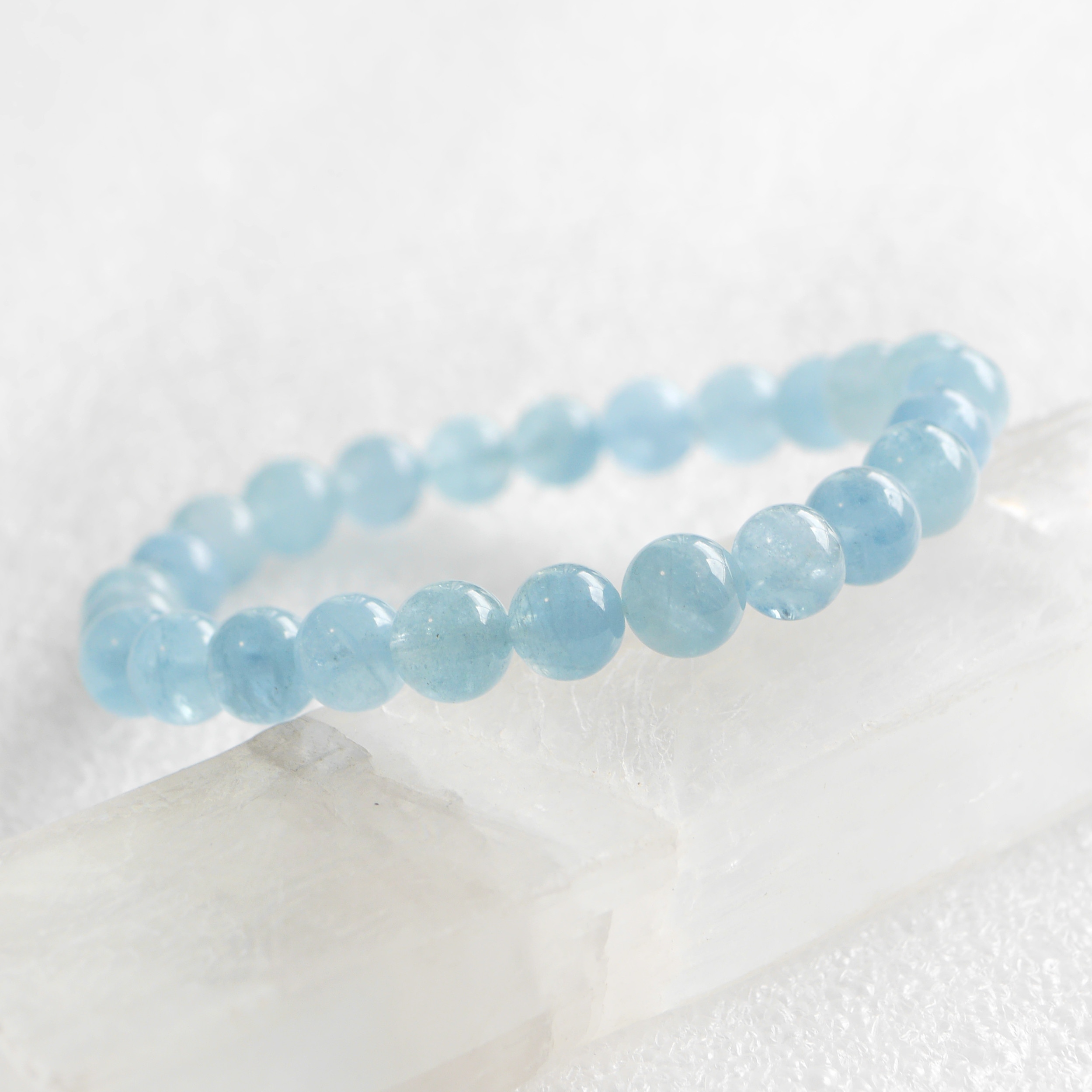 ブレスレット☆宝石質 アクアマリン（7.8mm）220689