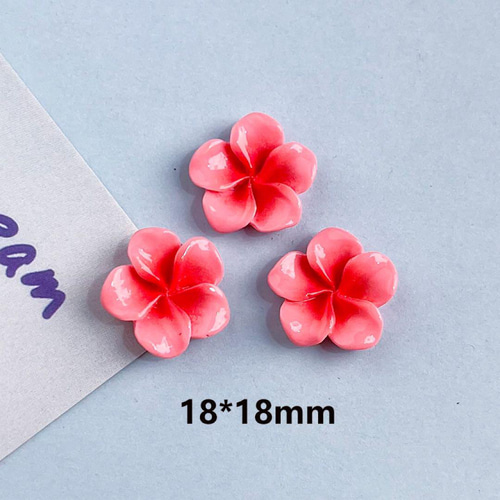 P934(2個)ネイルパーツ 赤ピンク ハイビスカス プルメリア ギャル 夏