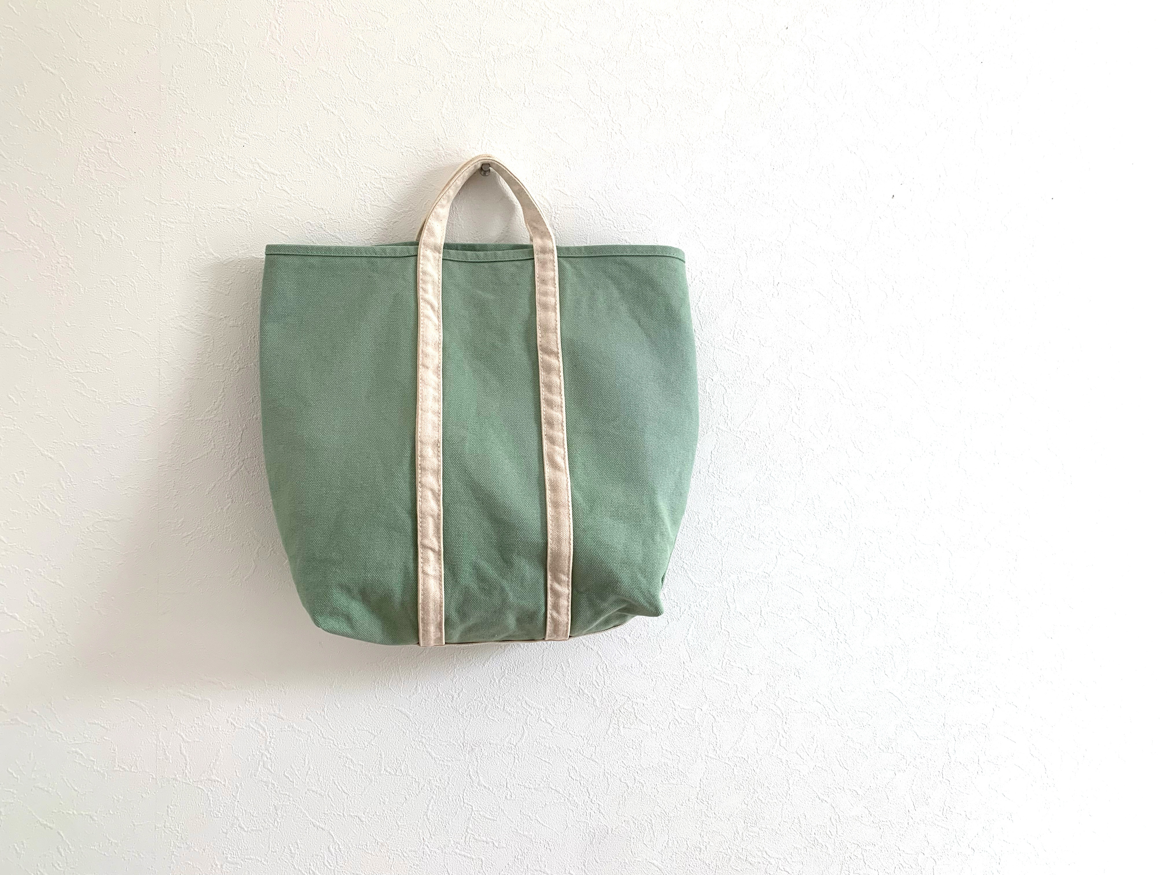TALL TOTE  (M)【A4対応】帆布トート　ミント×生成り