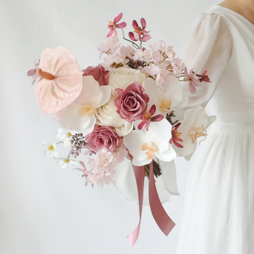 アーティフィシャルブーケ　ウェディングブーケ　 結婚式　アンスリウム　胡蝶蘭 eeb21f5fb35703739b5415d9311f3b