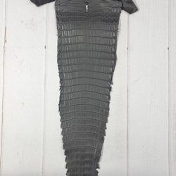 ワニ革　半艶マット　黒　No.C008518 4枚目の画像