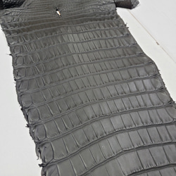 ワニ革　半艶マット　黒　No.C008518 12枚目の画像