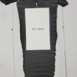 ワニ革　半艶マット　黒　No.C008518 8枚目の画像