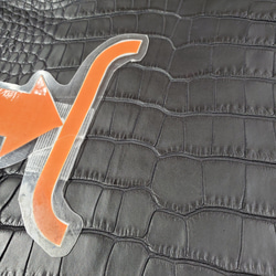 ワニ革　半艶マット　黒　No.C008518 10枚目の画像