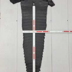 ワニ革　半艶マット　黒　No.C008518 6枚目の画像