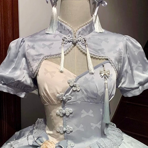 チャイナ×ロリータ ワンピースドレス（全4色）ブラック／ピンク