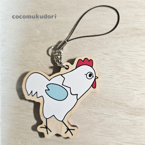 動物ストラップ 鳥（にわとりちゃん）ストラップ キーホルダー