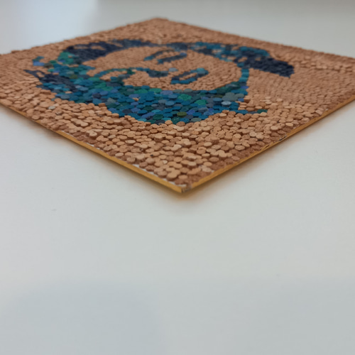 レザーアート貼り絵 ～マリリンモンロー(ブルー1)～ [cr_20250609_01