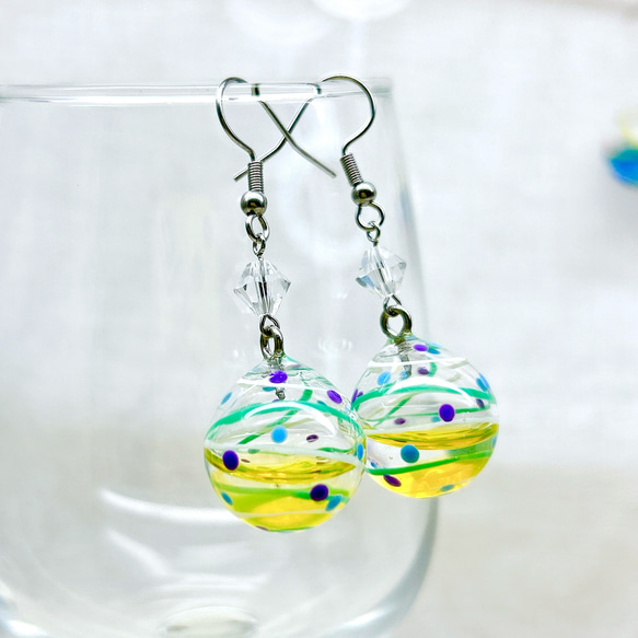 液体入りリアルヨーヨーピアス/ヨーヨーイヤリング 水風船 水ヨーヨー 夏祭り 縁日 浴衣 花火 10枚目の画像