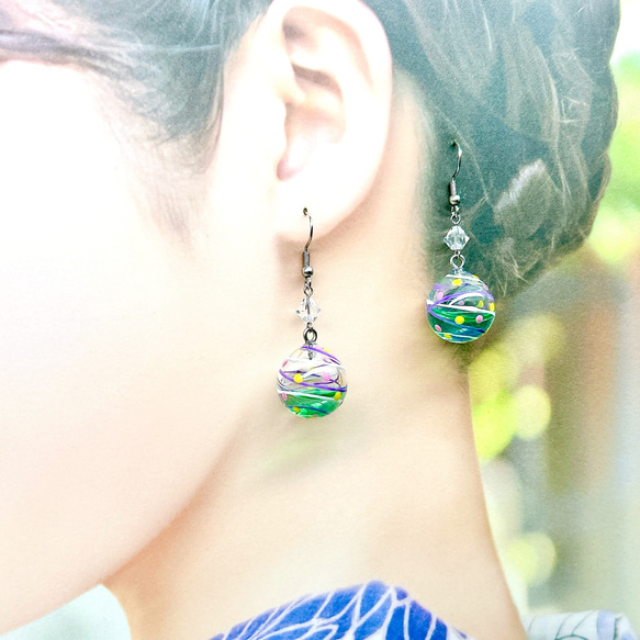 液体入りリアルヨーヨーピアス/ヨーヨーイヤリング 水風船 水ヨーヨー 夏祭り 縁日 浴衣 花火 13枚目の画像