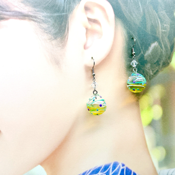 液体入りリアルヨーヨーピアス/ヨーヨーイヤリング 水風船 水ヨーヨー 夏祭り 縁日 浴衣 花火 16枚目の画像