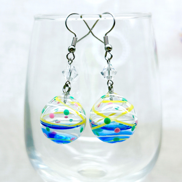 液体入りリアルヨーヨーピアス/ヨーヨーイヤリング 水風船 水ヨーヨー 夏祭り 縁日 浴衣 花火 7枚目の画像