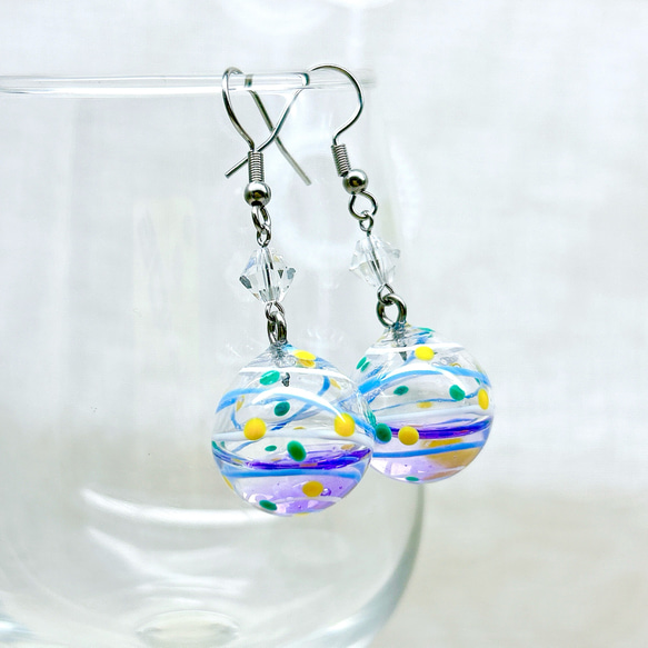 液体入りリアルヨーヨーピアス/ヨーヨーイヤリング 水風船 水ヨーヨー 夏祭り 縁日 浴衣 花火 12枚目の画像