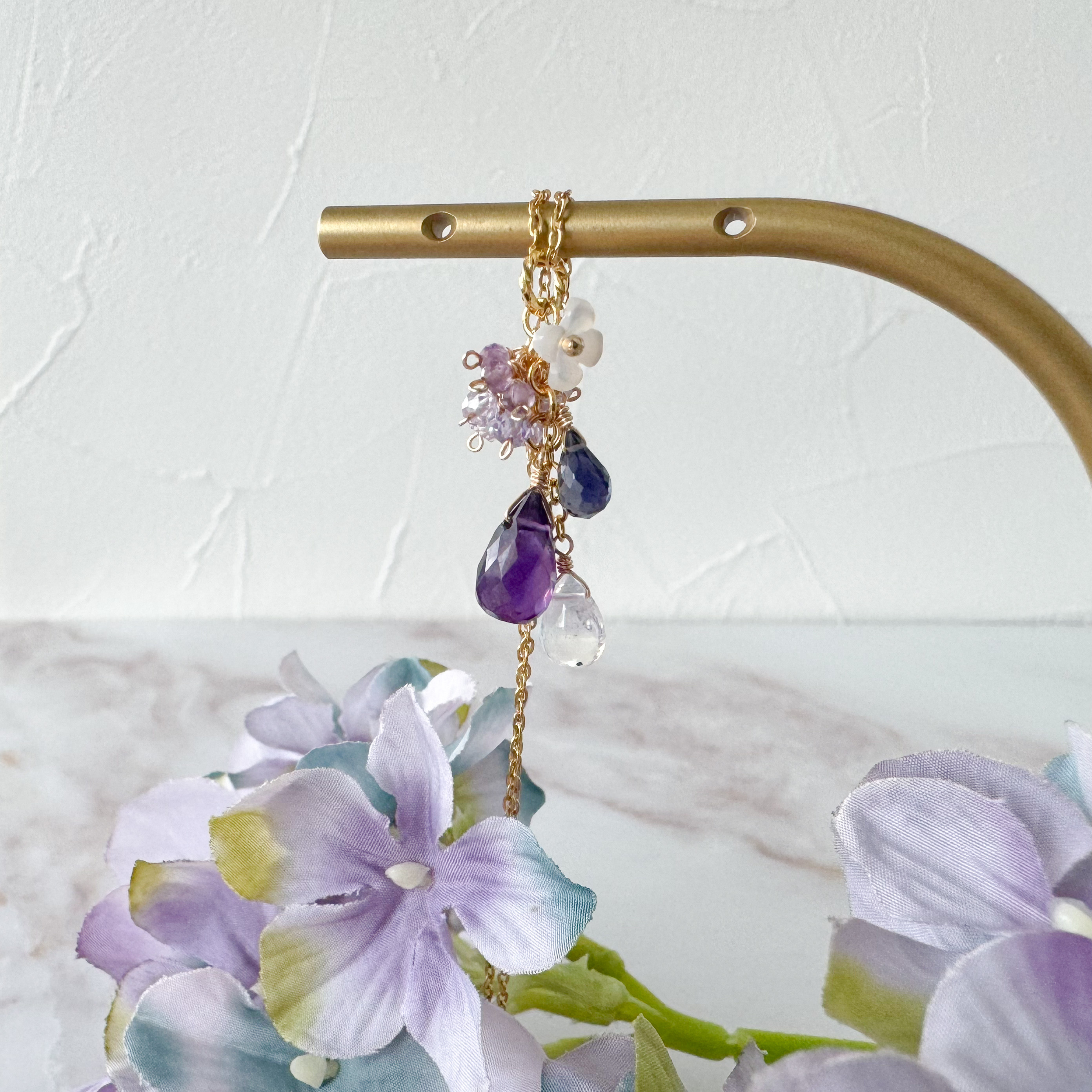紫陽花のネックレス~2024~　金属アレルギー対応　サージカルステンレス