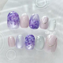 ひと雫の紫陽花ネイル ネイルチップ（つけ爪） nail craft 通販