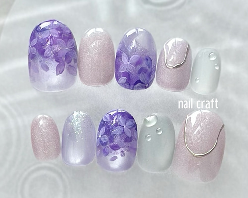 ひと雫の紫陽花ネイル ネイルチップ（つけ爪） nail craft 通販