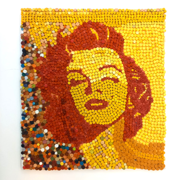 レザーアート貼り絵 ～マリリンモンロー(レッド1)～ [cr_20250609_02