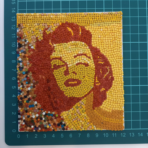 レザーアート貼り絵 ～マリリンモンロー(レッド1)～ [cr_20250609_02