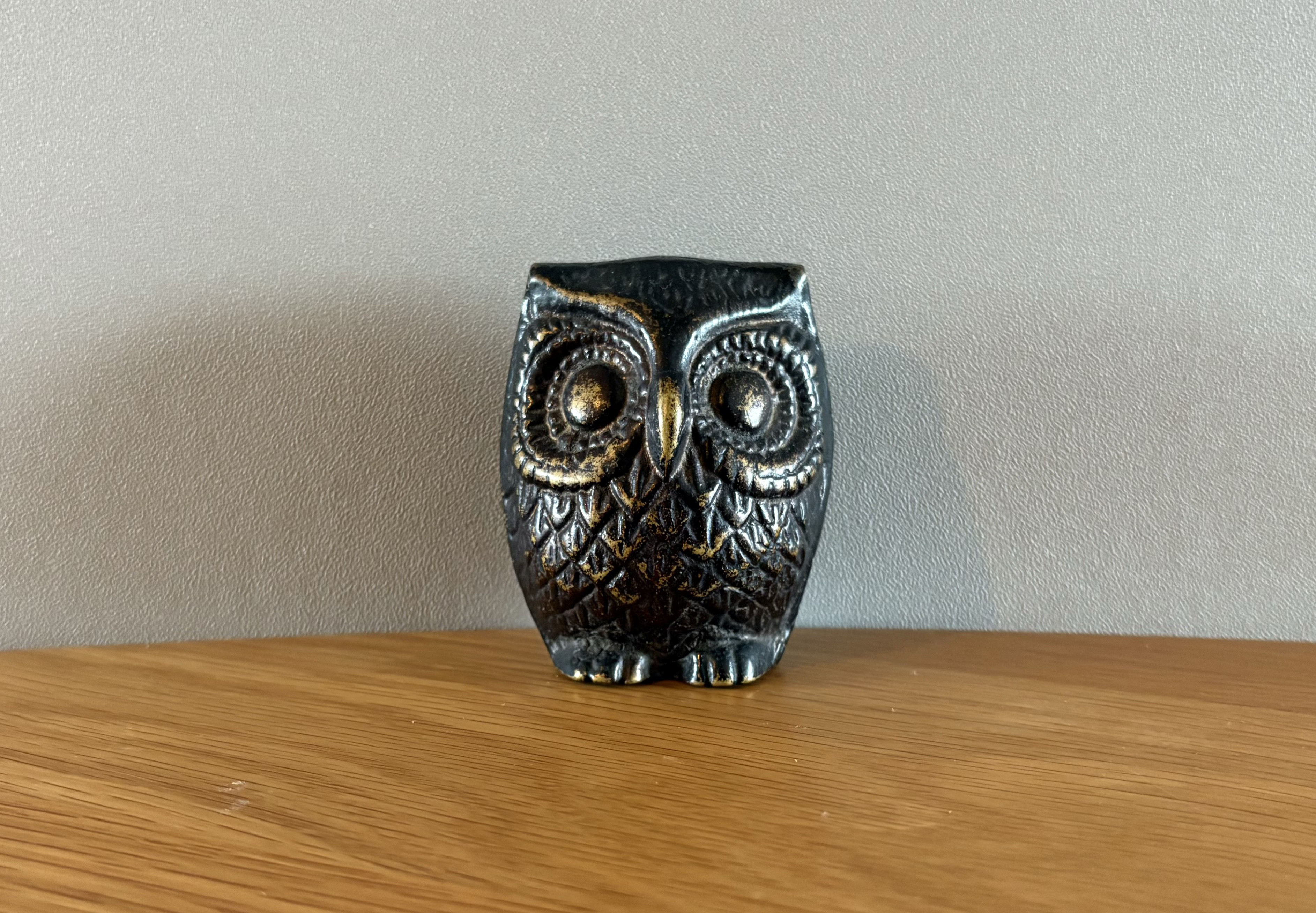 国産の古いフクロウの置物　アンティーク　ヴィンテージ