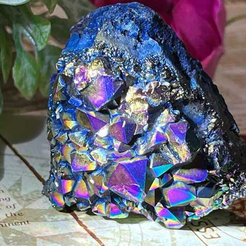 七色の夢໒꒱✨ オーラ アメジスト 紫水晶 ラフストーン 原石