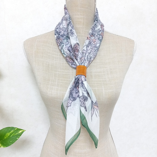 シフォン大判スカーフ0584 スカーフ・バンダナ olive 通販 19430669