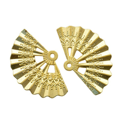 P958(2個)ネイルパーツ 金 ゴールド 成人式 扇子 デカパーツ ギャル