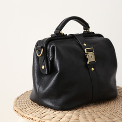 ★限量2件！ ★大容量扁平扣環包，手工皮革單肩包，兩用 第12張的照片