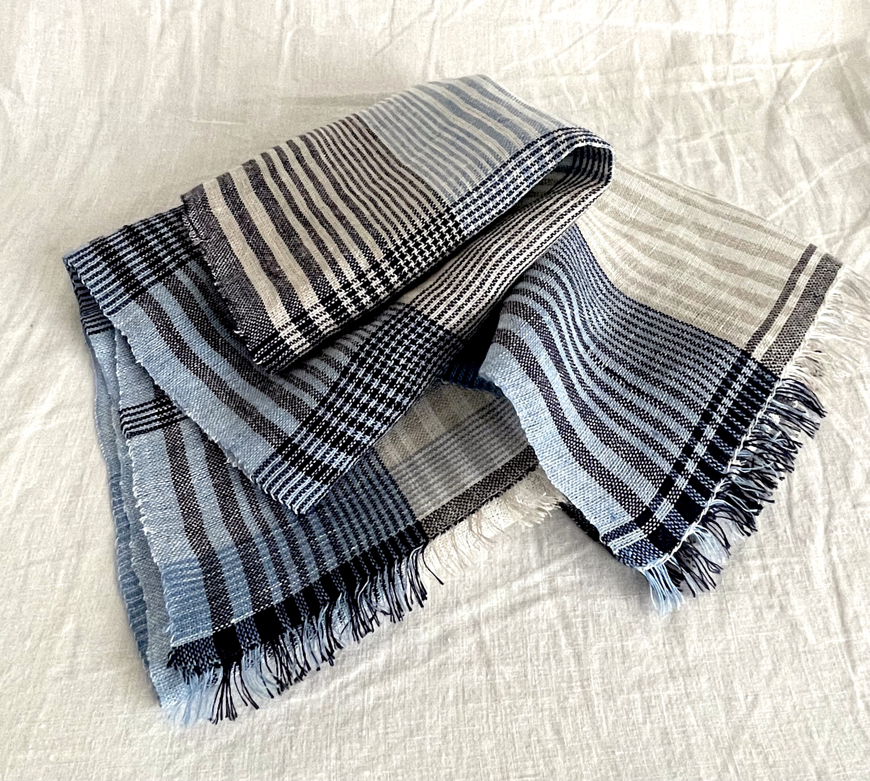 手織りリネンストール　　　（322）