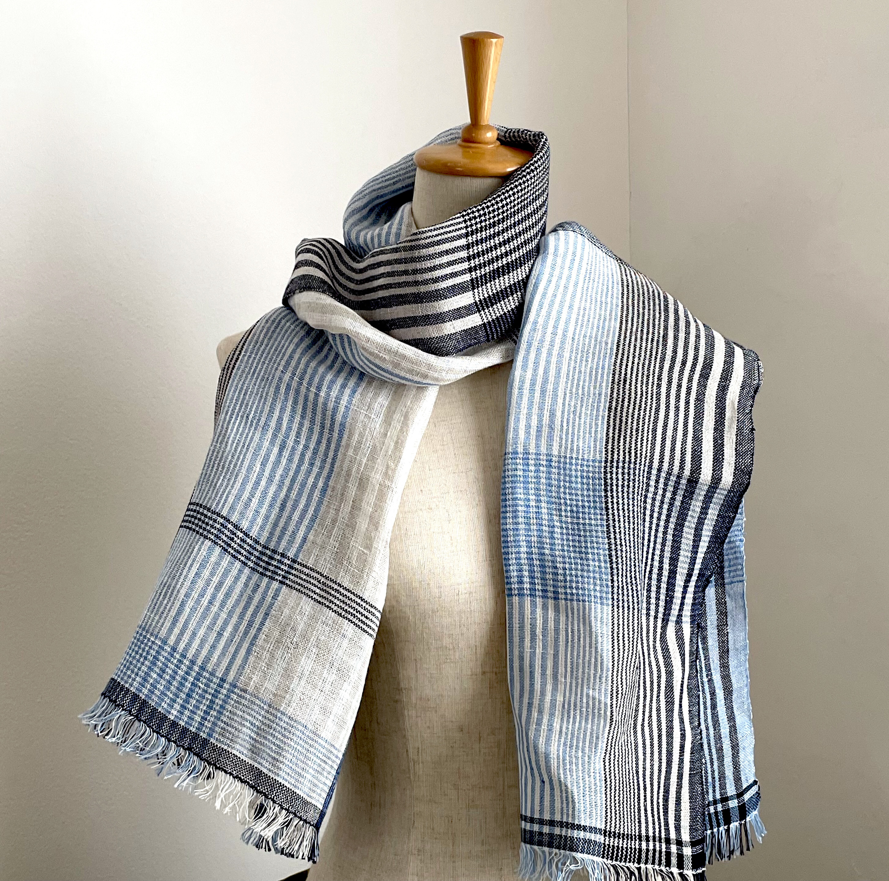 手織りリネンストール　　　（322）