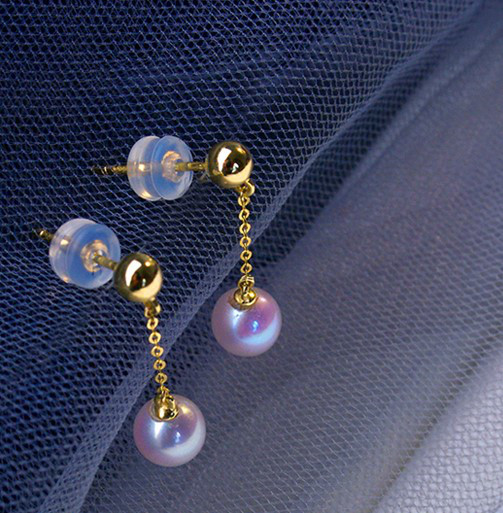 【La Corser】日本製 4-9.5mm アコヤ真珠 天然海水真珠 ピアス 18Kゴールド ラウンドピアス レディース