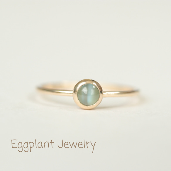 青みがかった緑色のアレキサンドライトキャッツアイクラシカル調シルバーリング10号 青みがかった緑色のアレキサンドライトキャッツアイクラシカル調