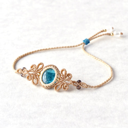 虹入りシトリンのマクラメ編みお守りペンダント ネックレス