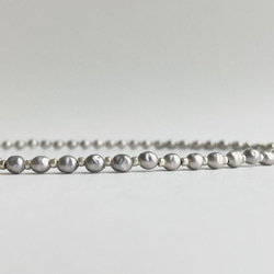 ガラスバロックベビーパールネックレス/約4mm約42cm+5cm/ペールライラックグレー/made in japan 3枚目の画像