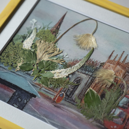 SALE価格 20%OFF】風景画と押し花のアート〈一点物〉 絵画 lowergo